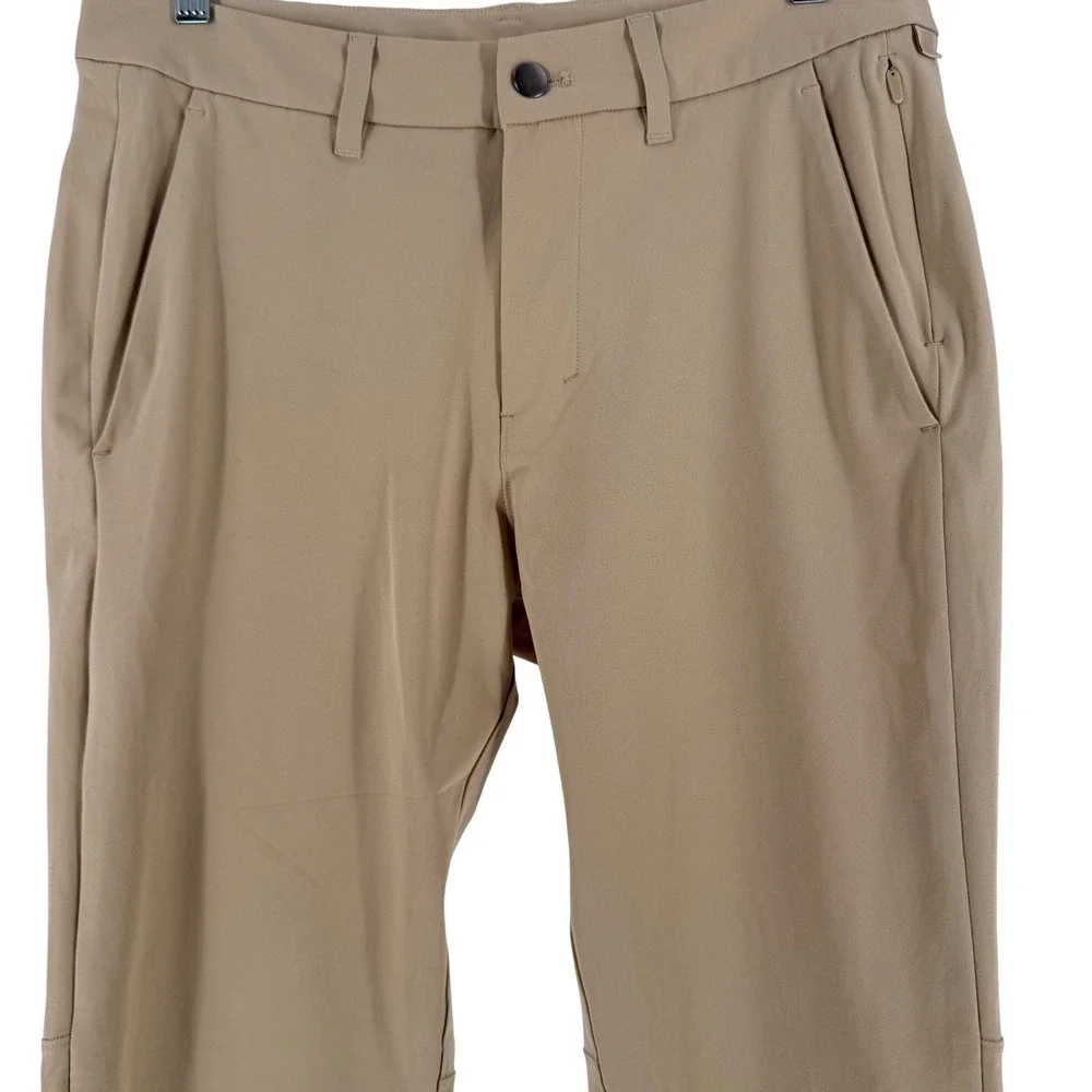 Lululemon Commission Slim Fit Pants Tan Mens 31x30 Golf Performance Tech Trouser